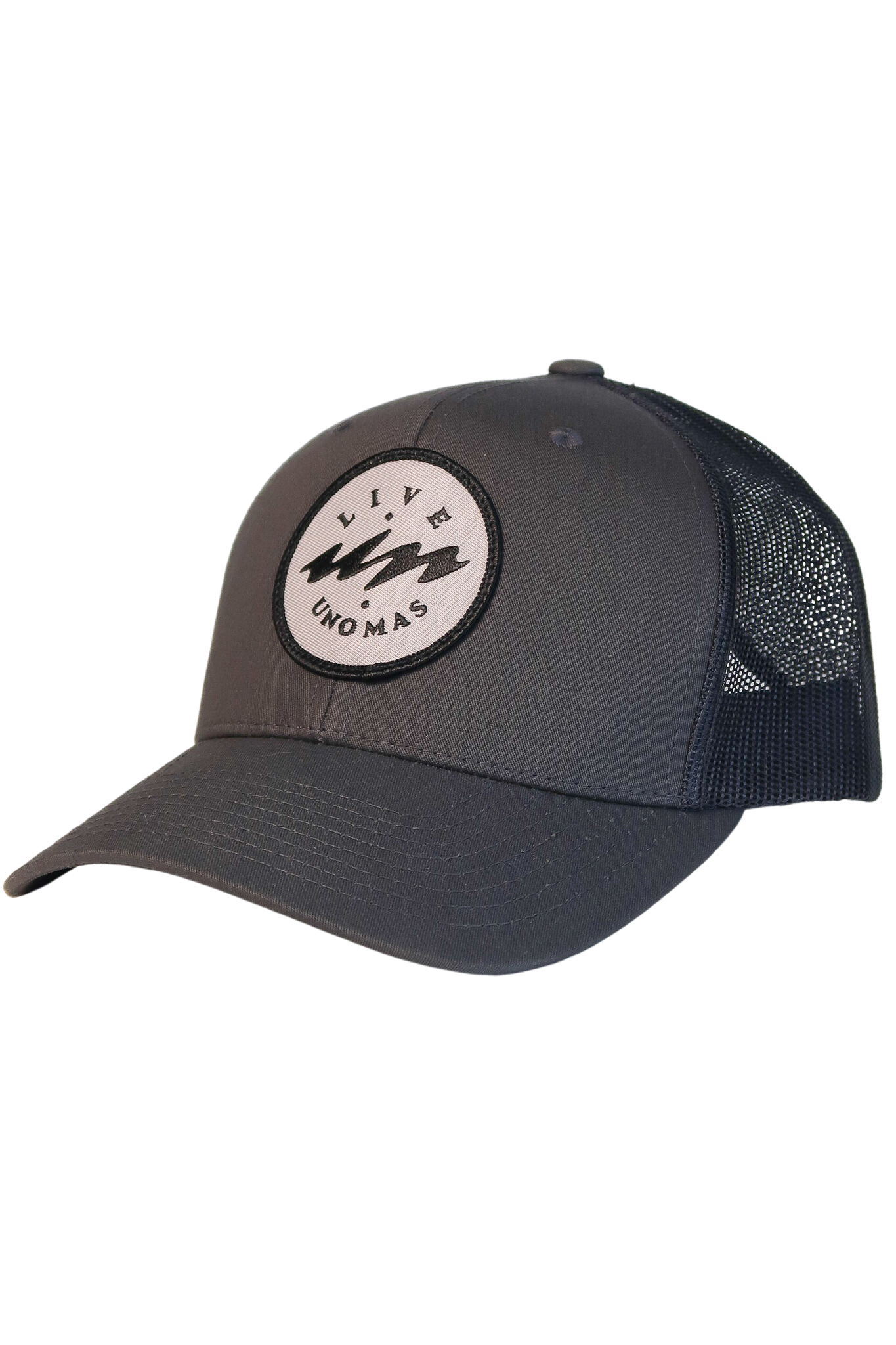 Uno Mas Grey Black Trucker Hat